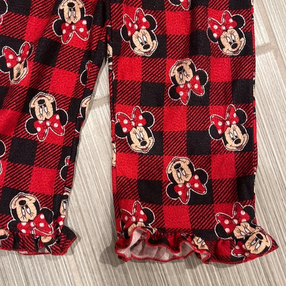 Disney Minnie‎ Mouse Buffalo Check Fleece Pajamas (size 4t)